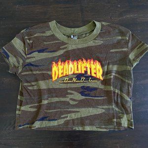 Doughnuts and Deadlifts Camo Skate Crop Tee